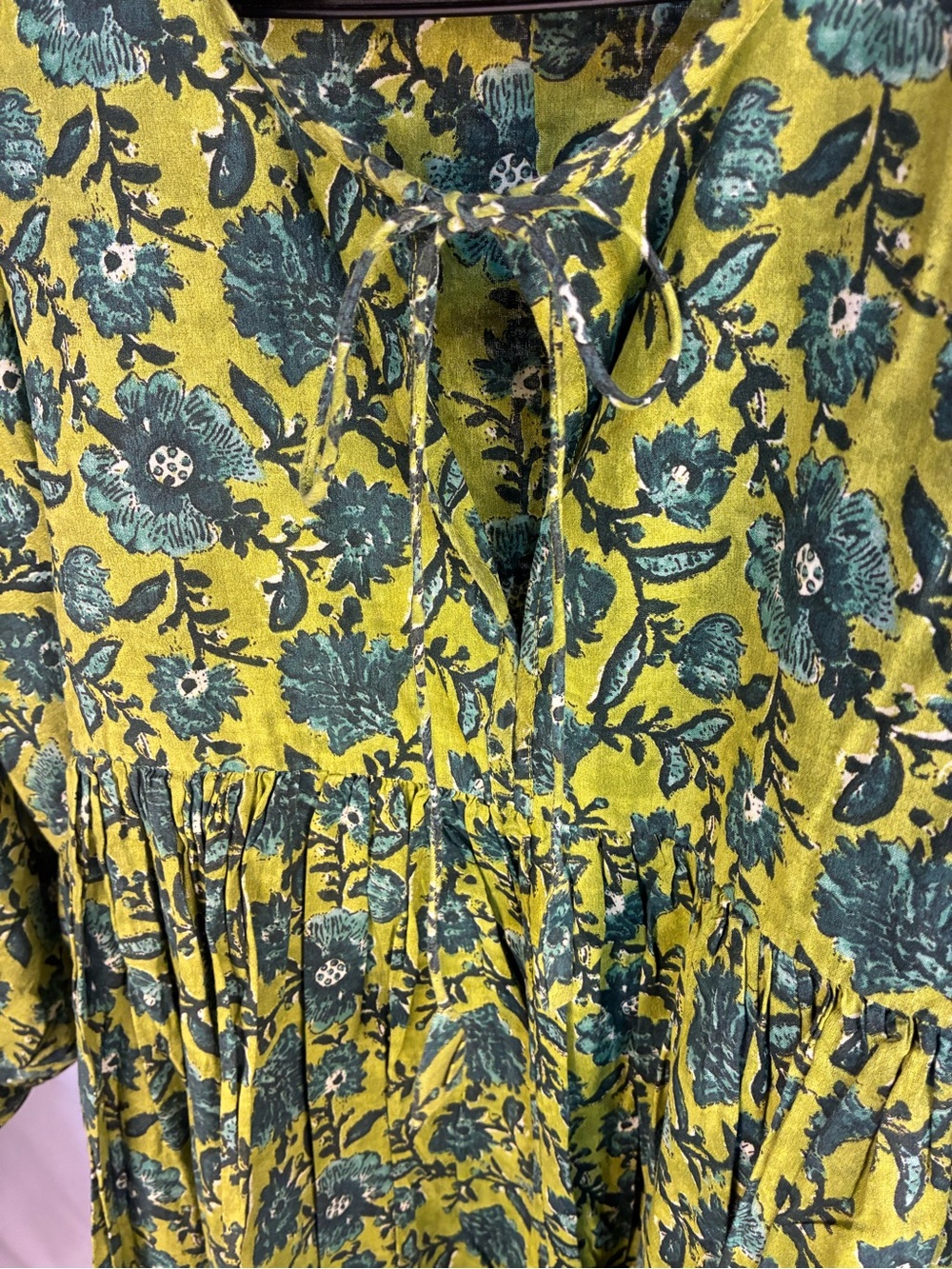 Natural Life Aimee Mini Tunic Dress - Blue Green Floral XL - Picture 5 of 9